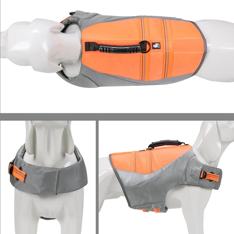 Deluxe Canine Life Vest / Premium Dog Life Jacket for Safety & Visibility - Orange